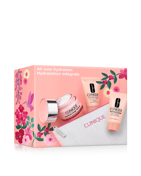 All Over Hydration Skincare Gift Set <br><span style="color: #ba0000;">Worth £59, Now £37.50</span>, A most-loved Moisture Surge™ trio for head-to-toe hydration. Worth £59.