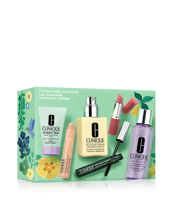 Clinique Daily Essentials Skincare + Makeup Gift Set<br><span style="color: #ba0000;">Worth £150, Now £45</span>, Save 60% with this collection of fan‑favourite essentials for a fresh‑faced look. Includes 4 full-sized classics worth £150.